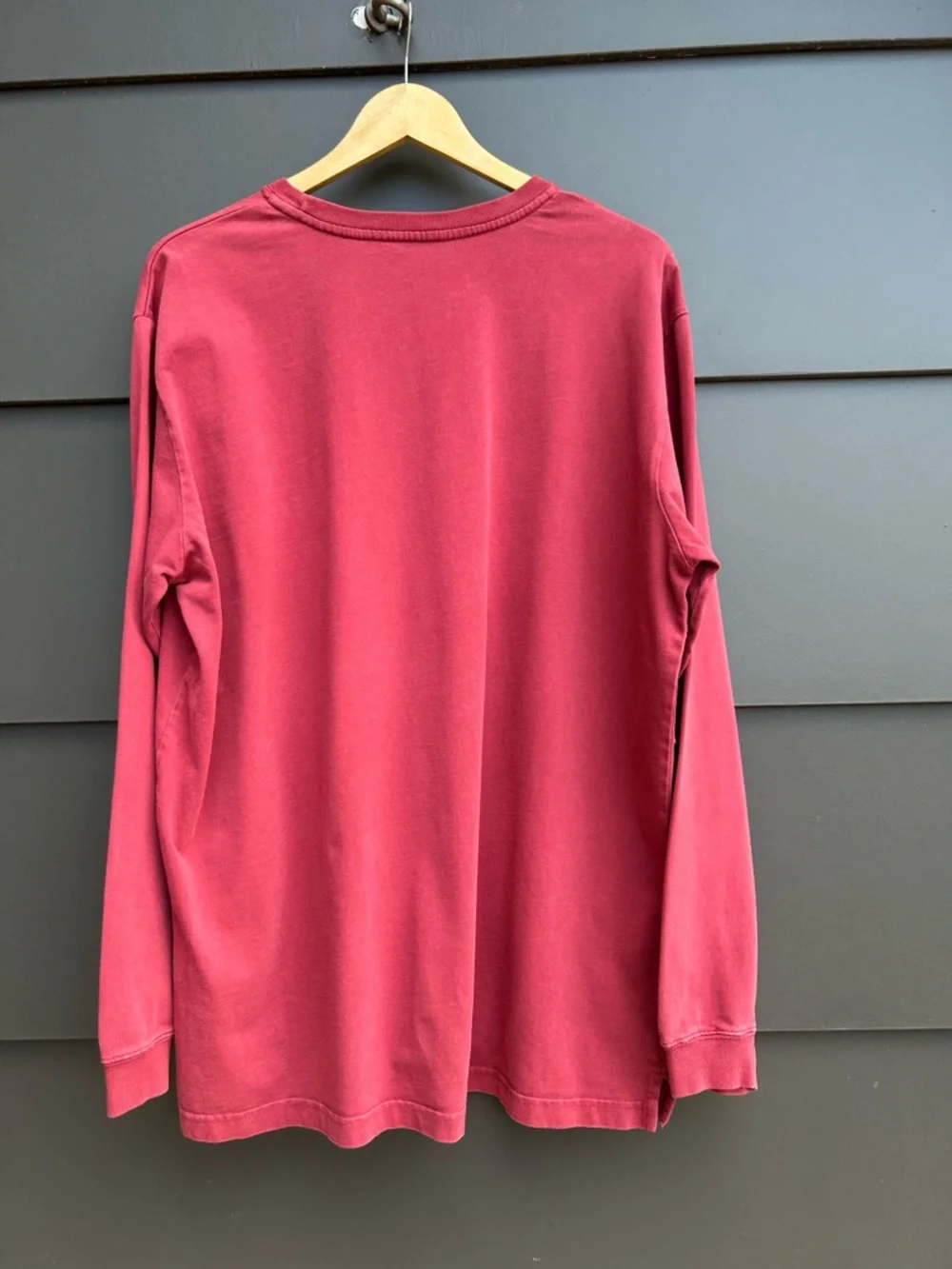 Woolrich Men’s Classic Crewneck long sleeve Tee in lfaded Burgundy - L - Picture 3 of 10
